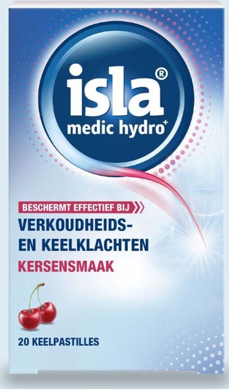 Isla Medic Hydro+ - Verkoudheids- en keelklachten - Kersensmaak - 20 Keelpastilles