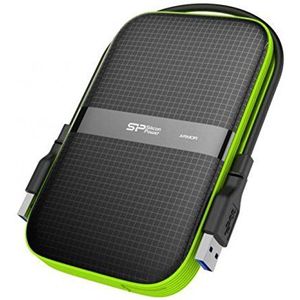 Silicon Power 5 TB Armor A60 Shockproof Portable Hard Drive - USB 3.0 - Black/Green Edition