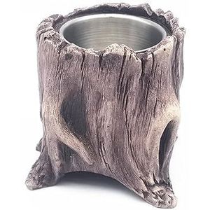 Tree Stump Fire Pit Bowl, Draagbare Persoonlijke Tafelblad Betonnen Vuurkorf Rookloze Mini Open Haard voor Buiten, Camping, Buiten, Patio, Decor