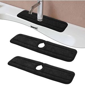 EESLL 4 STKS Kraan Absorberende Matten, Herbruikbare Microfiber Kraan Druppelvanger, Sink Splash Guard, Kraan Splash Catcher, Schotel Drogen Mat voor Keuken, Badkamer (14,6x5,5 inch)