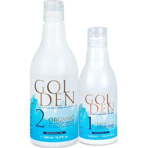 Golden Protein Blue Brazilian haar stijlen behandeling set | 500ml behandeling +300ml pre-shampoo | -met anty yellow system , geen irriterende geur, veilig voor zwangere vrouwen , nieuwe tijdperk keratine behandeling,zonder formaldehyde