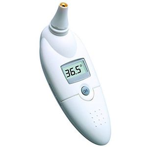 boso Bosotherm Medical Digitale infrarood koortsthermometer voor lichaamstemperatuurmeting in het oor met lichtdisplay en geheugen voor de laatste meting – incl. hygiënische beschermhoezen
