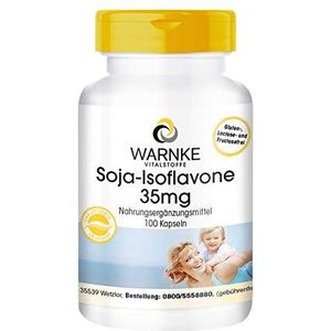 Soja-isoflavone-capsules 35mg - zonder genetische manipulatie - met vitamine E - 100 capsules | Warnke Vitalstoffe - Duitse apothekerskwalitei