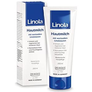 Linola Hautmilch, 1 x 200 ml - bodylotion bij alle vormen droge, belaste en naar neurodermitis neigende huid