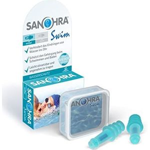 SANOHRA Swim Oordopjes, waterdichte oordopjes om te zwemmen, herbruikbaar, 1 paar, voor volwassenen, blauw
