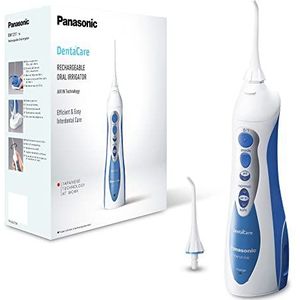 Panasonic Personalcare EW1211W845 Dental Jet Air + Water System 3 instelbare vermogens, 1 canule, draadloos, tank 10 ml, 15 minuten looptijd, 1400 pulsaties/min, wit en blauw, 1
