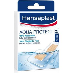 Hansaplast Aqua Protect waterdichte pleisters, wondpleister met extra sterke kleefkracht, ideaal voor douchen en zwemmen, 20 strips