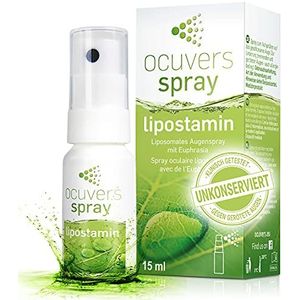 Ocuvers Lipostamin Oogspray - met Euphrasia – 15ml oogspray tegen rode ogen, zonder conserveermiddelen, ook bij allergieën, het alternatief voor oogdruppels.