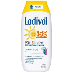 Ladival Zonwerende gel voor kinderen met allergieÃ«n, SPF 50+, geschikt voor zonneallergie, parfumvrij, zonder kleur- en conserveringsmiddelen, waterdicht, 1 x 200 ml