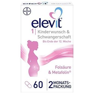 Elevit 1 - foliumzuur hoge dosis - kinderwens- en zwangerschapsvitaminen - 20 vitaminen en mineralen voor de ontwikkeling van de baby - 60 tabletten voor 2 maanden