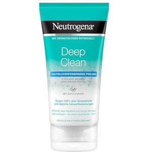 Neutrogena Deep Clean huidverfijnende peeling, zachte waspeeling met glycolzuur, reinigingspeeling, bescherming tegen schadelijke stoffen van buitenaf, 1 x 150 ml