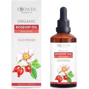 Essences Bulgaria Biologische Rozenbottelolie 100ml | 100% Natuurlijke Koudgeperste Olie | Therapeutische Kwaliteit | Familiebedrijf | Massage Basisolie | Natuurlijke Vochtinbrengende Crème| Draagolie