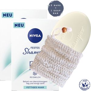 Nivea Shampoo Bar voor Vet Haar | 2 Stuks | Met Zeepzakje