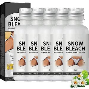Snow Bleach Cream - Snow Bleach Cream for Private Part, Intimate Areas, Underarm, Neck, Knees, Elbows, Dark Skin Lightening Cream, Dark Spot Remover Cream, Skin Lightening Bleaching Cream (5PCS)