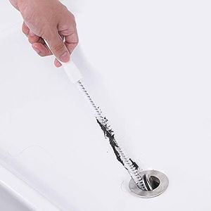 Drain Unblocker Gereedschap Spoelbak Schoonmaakborstel 45 cm Flexibele Pijp Riool Haar Catcher Herbruikbare Buigbare Spiraal Nylon Varkenshaar voor Thuis Badkamer Keuken