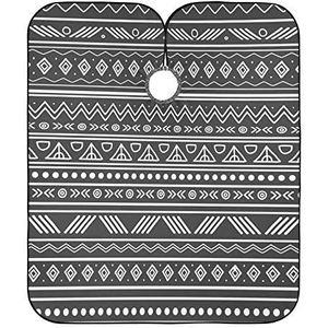 Kapper Schort Cape Wit Tribal Strepen Kappers Cape Professionele Kappers Jurk Anti-Statische Kappers Schort Voor Kinderen Styling Familie