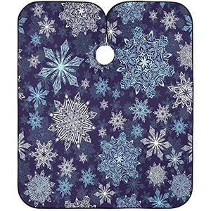 Salon Cape Blauwe Sneeuwvlok Kerst Kappers Salon Cape Waterdicht Haar Snijden Schort Unisex Kappers Schort Voor Kinderen Kids Mannen