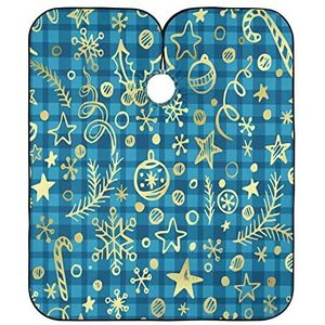 Haar Snijden Jurk Gouden Xmas Patroon Haar Snijden Cape Anti-Statische Kappers Cape Gepersonaliseerde Kappers Jurk Voor Salon Kinderen Mannen