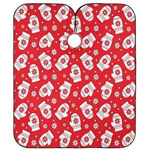 Kapperscape voor kapsalon, rode kersthandschoenen, kappersjurk, mode, kapper, cape, waterdicht, kapperscape voor haarknippen, kinderen en vrouwen