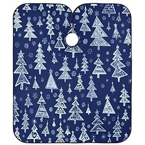 Haar Snijden Schort Witte Kerstbomen Kappers Salon Cape Verstelbare Kappers Jurk Waterdichte Volledige Lengte Cape Voor Mannen Kids Coloring
