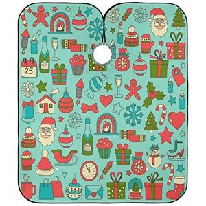 Schort Kerst Doodle Kappers Salon Cape Waterdicht Haar Snijden Jurk Unisex Kapsel Cape Voor Kinderen Kapper Kapper Kapsel
