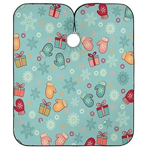 Haarknippen Cape Patroon Met Sneeuwvlokken En Wanten Salon Kappers Cape Waterdichte Haarknipjurk Originele Kappersschort Voor Haar Knippen Kinderen Vrouwen