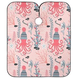 Kappers Jurk Octoplus Met Een Hoed Kappers Cape Unisex Kappers Salon Cape Anti-Statische Kappers Jurk Voor Kappers Kleuren Vrouwen