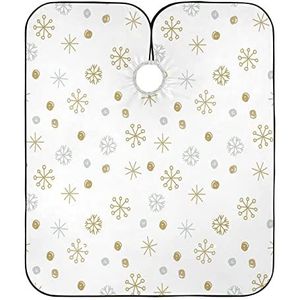 Kappers Jurk Goud Sneeuwvlokken Kapper Schort Waterdichte Kappers Jurk Vlekbestendig Haar Snijden Jurk Voor Salon Mannen Kapper