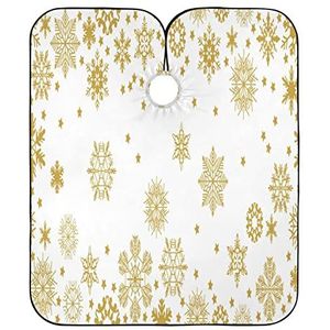 Kapper Cape Gouden Xmas Sneeuwvlok Kappers Jurk Waterdichte Kappers Cape Gepersonaliseerde Volledige Lengte Cape Voor Snijden Styling Kapsel