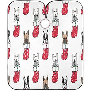 Kapper Kapper Cape Kerst Sok Franse Bulldog Kapper Kapper Cape Anti-Statische Kapper Schort Cape Waterdicht Haar Snijden Schort Voor Mannen Salon Kids