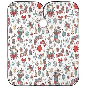 Kapper Kapsel Cape Kerst Doodle Patroon Kapper Schort Cape Vlekbestendig Schort Verstelbare Kappers Schort Voor Salon Vrouwen Kleurplaten