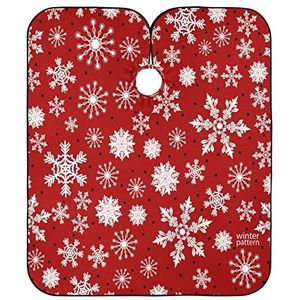 Kapper Schort Cape Rode Kerst Sneeuwvlokken Styling Capes Anti-Statische Kappers Jurk Verstelbare Kapper Cape Voor Salon Kapper Snijden