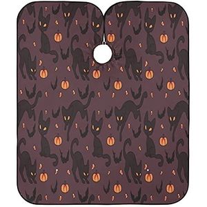 Haarknipschort Halloween pompoen kat kapper cape antistatisch haar snijcape professionele kapsalon cape voor salon haarstyling volwassenen