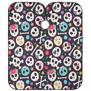 Kapper Schort Cape Suiker Schedels Patroon Kappers Cape Professionele Kappers Schort Vlekbestendig Kapper Jurk Voor Kapper Styling Mannen