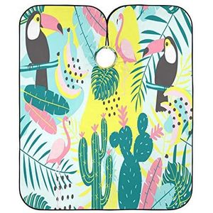 Kapper Schort Cape Tropische Flamingo's Kappers Cape Waterdicht Kapsel Schort Jurk Anti-Statische Haar Snijden Cape Voor Kleuren Familie Snijden