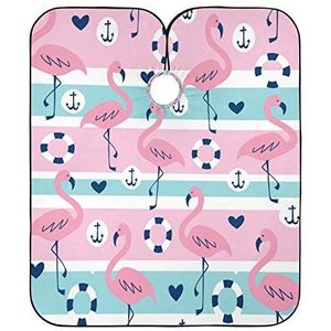 Haar Snijden Jurk Gestreepte Flamingo Patroon Kappers Jurk Gepersonaliseerde Kapper Schort Anti-Statische Kappers Voor Kleuren Familie Kapper