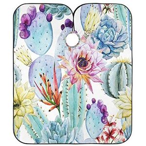 Kapper Jurk Aquarel Cactus Kapper Schort Anti-Statische Haar Snijden Jurk Verstelbare Kappers Cape Voor Kinderen Kapper Mannen
