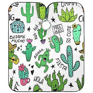 Kapper Schort Fun Cartoon Cactus Styling Capes Waterdichte Kappers Unisex Volledige Lengte Cape Voor Kappers Kinderen Vrouwen