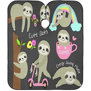 Kapper Cape Doek Luiaard Regenboog Boom Kappers Cape Gepersonaliseerde Salon Cape Verstelbare Kappers Schort Voor Styling Kids Familie