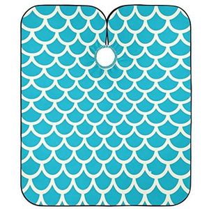 Volledige Lengte Cape Blauw Grijs Schalen Kappers Schort Anti-Statische Kapper Cape Doek Gepersonaliseerde Kapper Schort Voor Kappers Kapper Kleuren