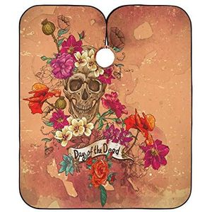 Haarknipjurk, doodshoofd, bloem, kappersschort, verstelbaar, haarknippen, cape, antistatisch, kapperscape voor volwassenen, kapsel, haarstyling