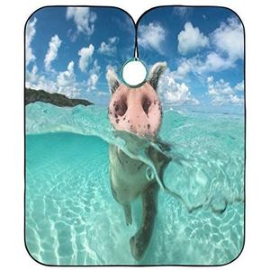 Kapper Schort Cape Zwemmen Varken Kappers Jurk Verstelbare Kappers Jurk Unisex Kapper Jurk Voor Salon Styling Mannen