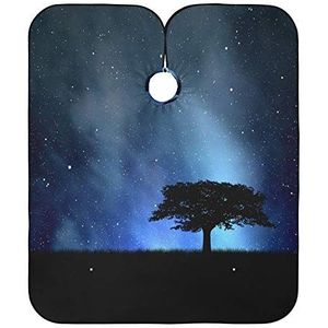 Kapsel Cape Boom Silhouet De Nachtelijke Hemel Kappers Professionele Kappers Salon Cape Anti-Statische Styling Capes Voor Kapper Kappers Vrouwen