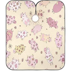 Salon Cape Grappige Cartoon Roze Varken Kapsel Schort Jurk Waterdichte Kappers Schort Anti-Statische Haar Snijden Jurk Voor Mannen Kapsel Vrouwen