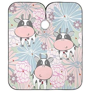 Kapper Kapper Cape Cartoon Koe Salon Jurken Unisex Styling Capes Verstelbare Kappers Jurk Voor Styling Kinderen Familie