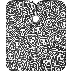 Haar Snijden Jurk Borstel Schedel Patroon Haar Snijden Cape Verstelbare Haar Snijden Schort Waterdichte Kapper Schort Voor Haar Snijden Kinderen Kids