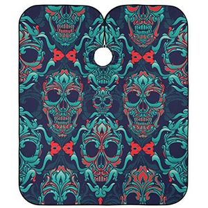 Kapperscape met doodshoofdpatroon, kapperscape, modieus, kapperscape, verstelbaar, kapperscape voor salon, haarknippen, vrouwen