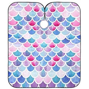 Kapperscape aquarel visschubben salon cape, waterdichte tondeuse jurk mode haarsnit cape voor vrouwen volwassenen kinderen