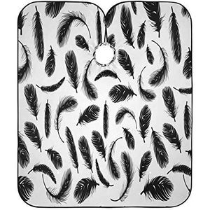 Salon Cape Zwarte Veer Kappers Schort Professionele Styling Capes Anti-Statische Volledige Lengte Cape Voor Haar Snijden Mannen Vrouwen