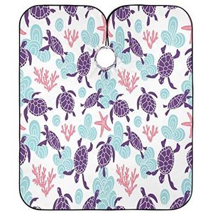 Kapper Cape Blauw Oceaan Schildpadden Haar Snijden Schort Gepersonaliseerde Kapper Kapper Cape Verstelbare Kapper Schort Voor Salon Kinderen Styling